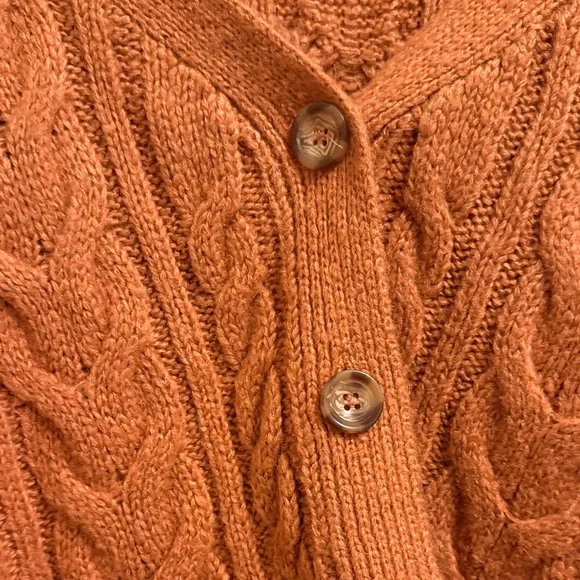 Reclaimed Vintage Rust Cable Knit Cardigan - Picture 6 of 7